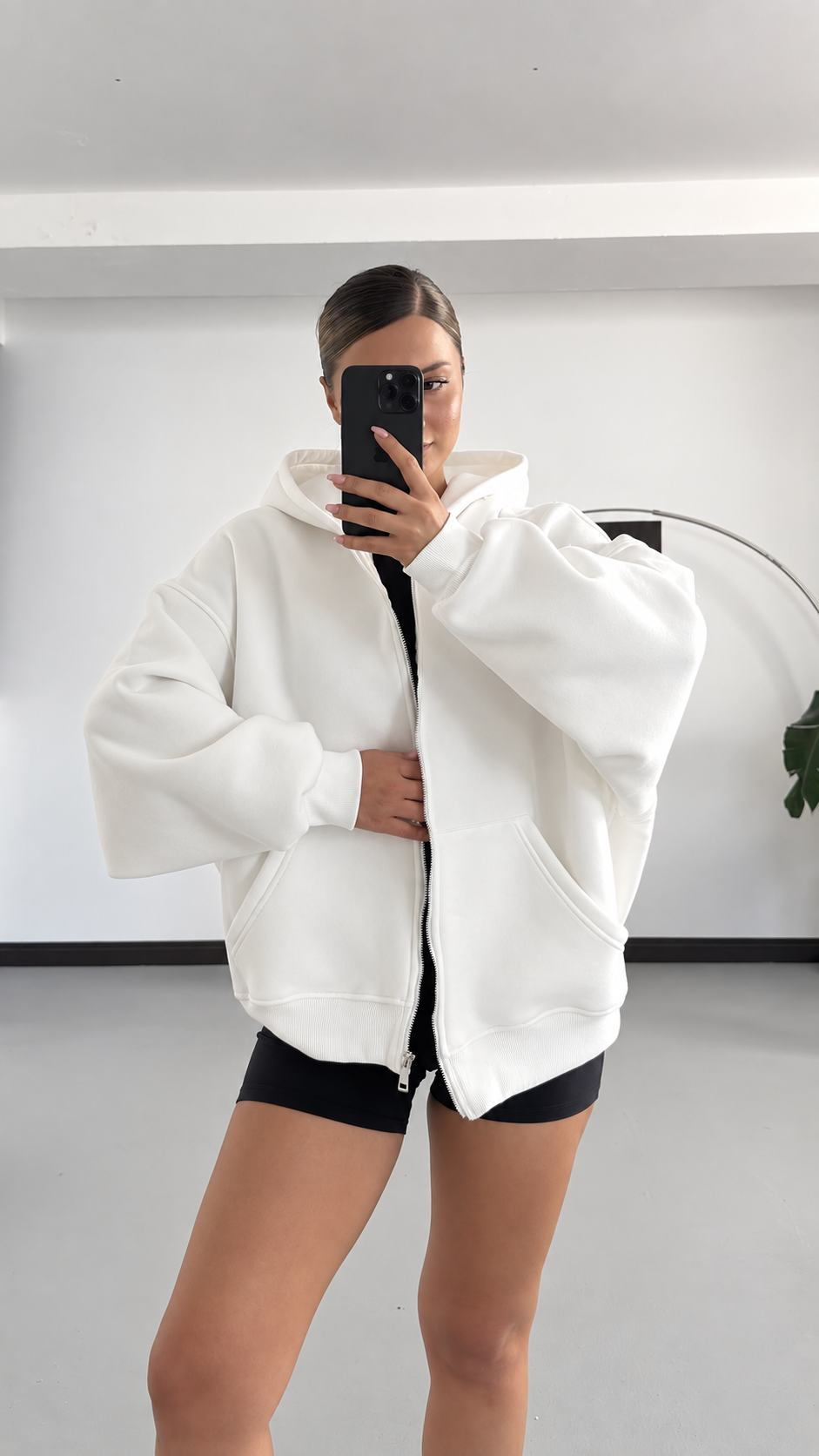 Hoodie Zip Oversize 100% Coton