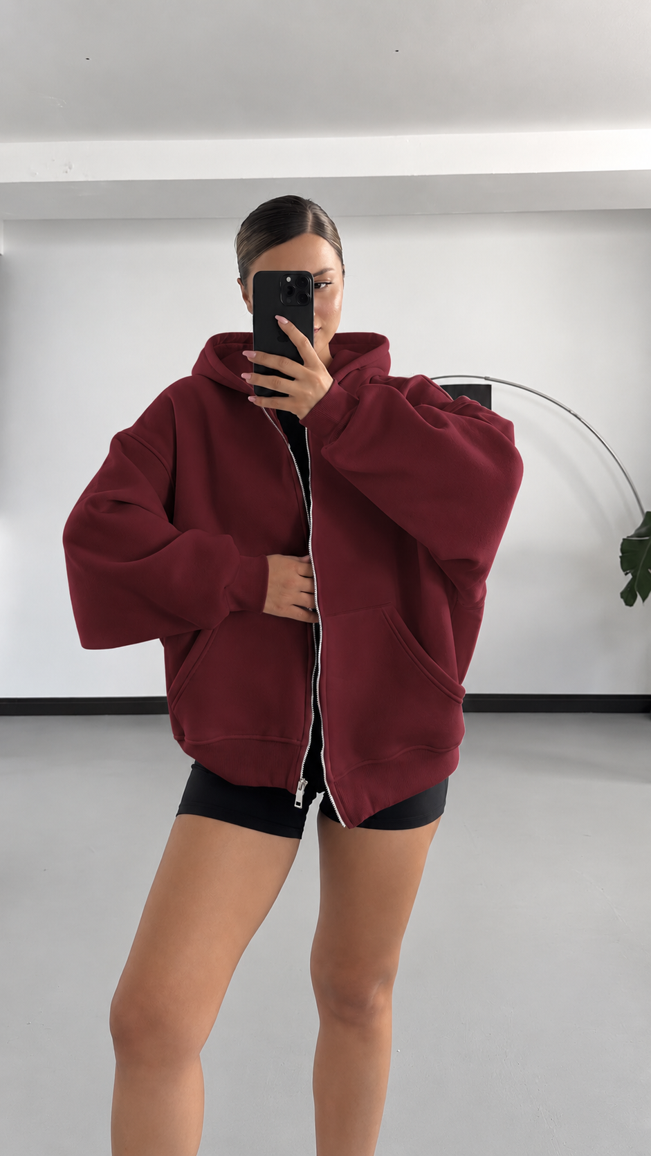 Hoodie Zip Oversize 100% Coton