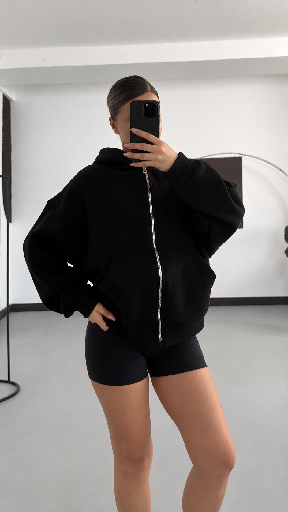 Hoodie Zip Oversize 100% Coton