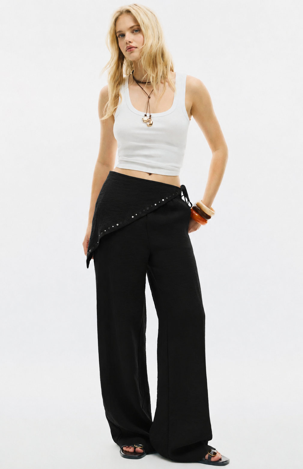 Pantalon foulard  en lin