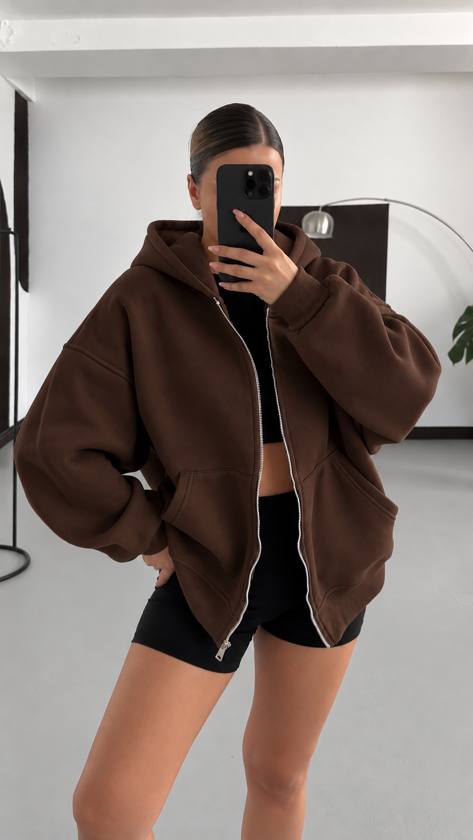 Hoodie Zip Oversize 100% Coton