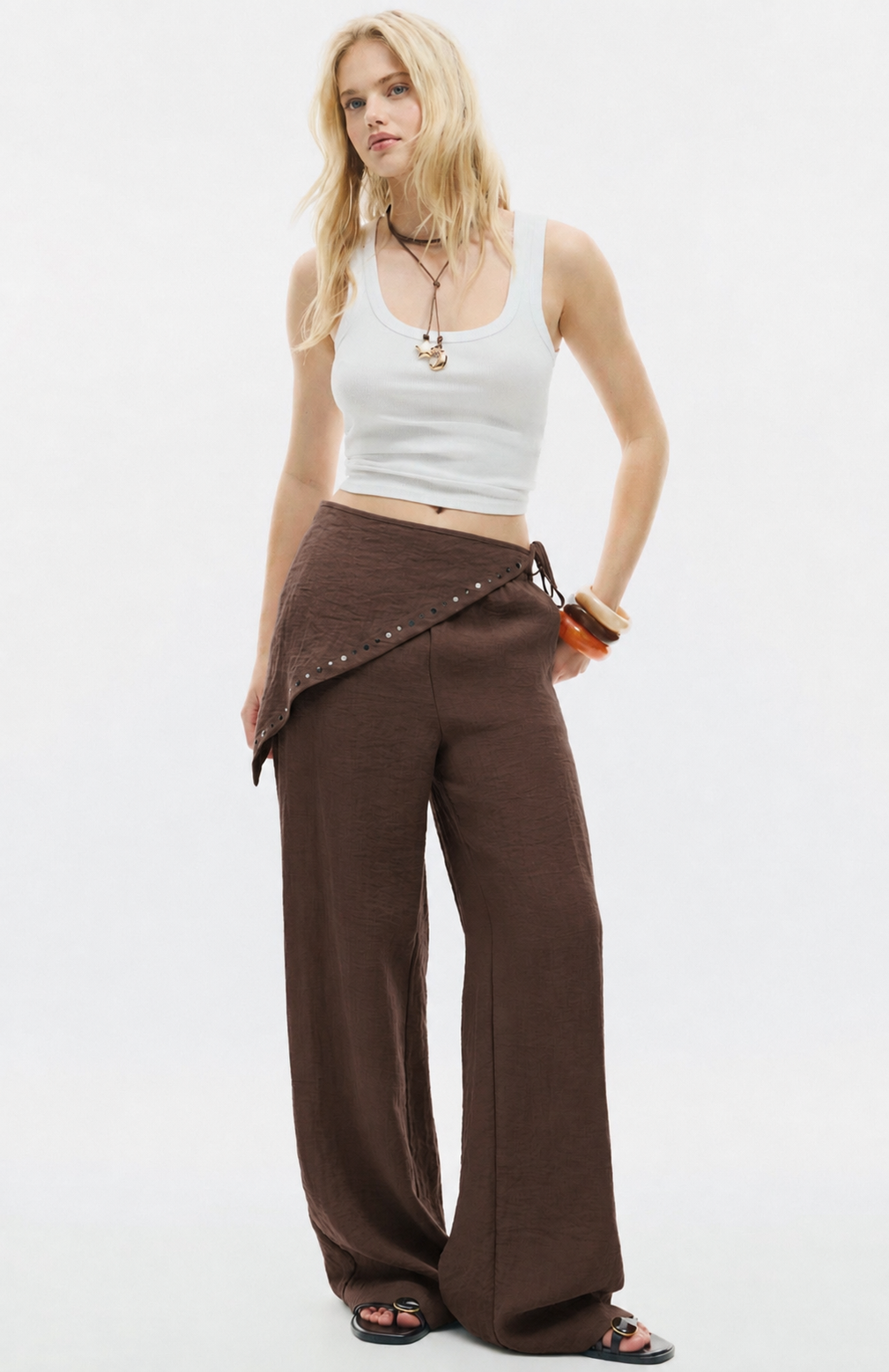 Pantalon foulard  en lin