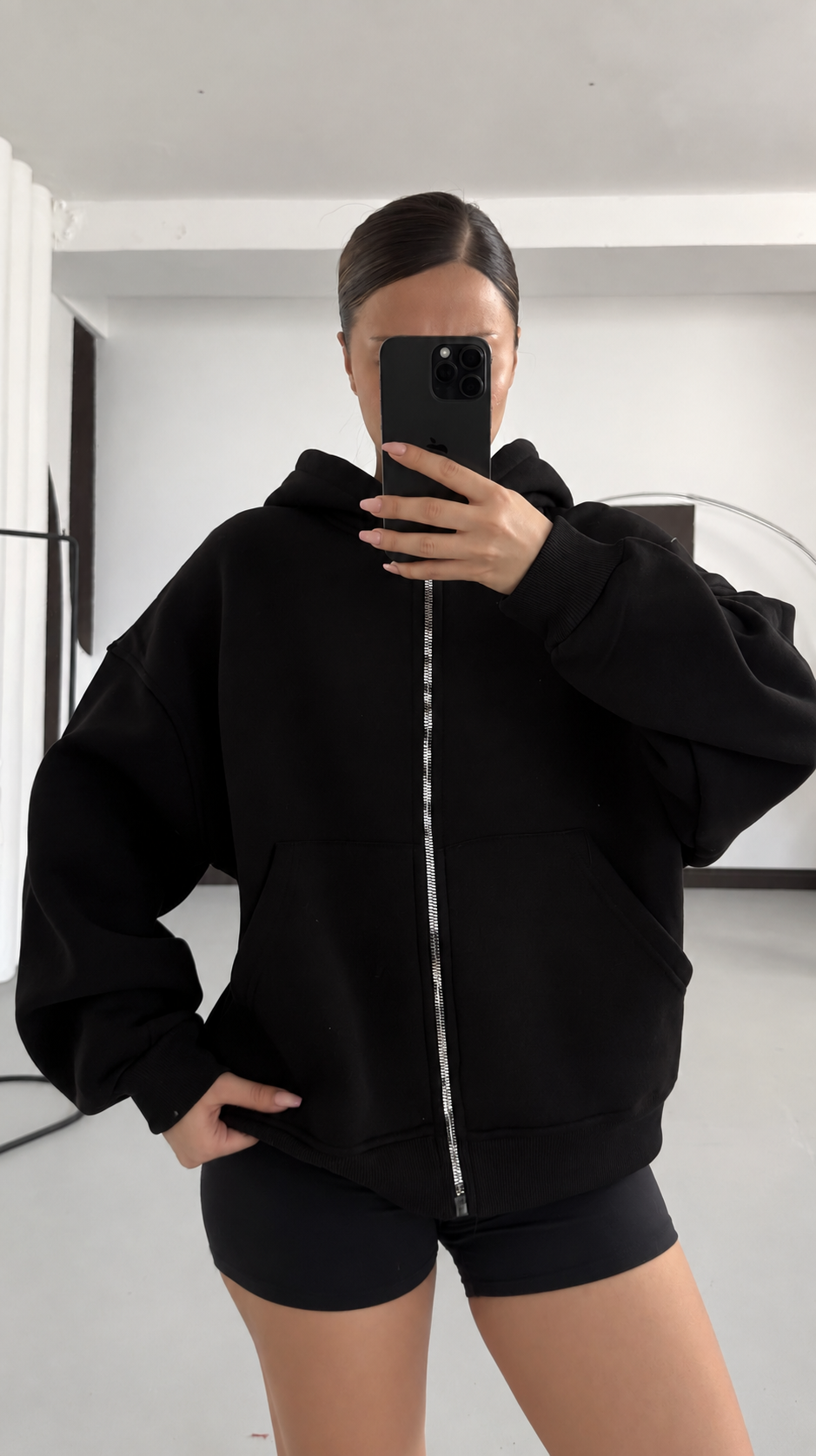 Hoodie Zip Oversize 100% Coton