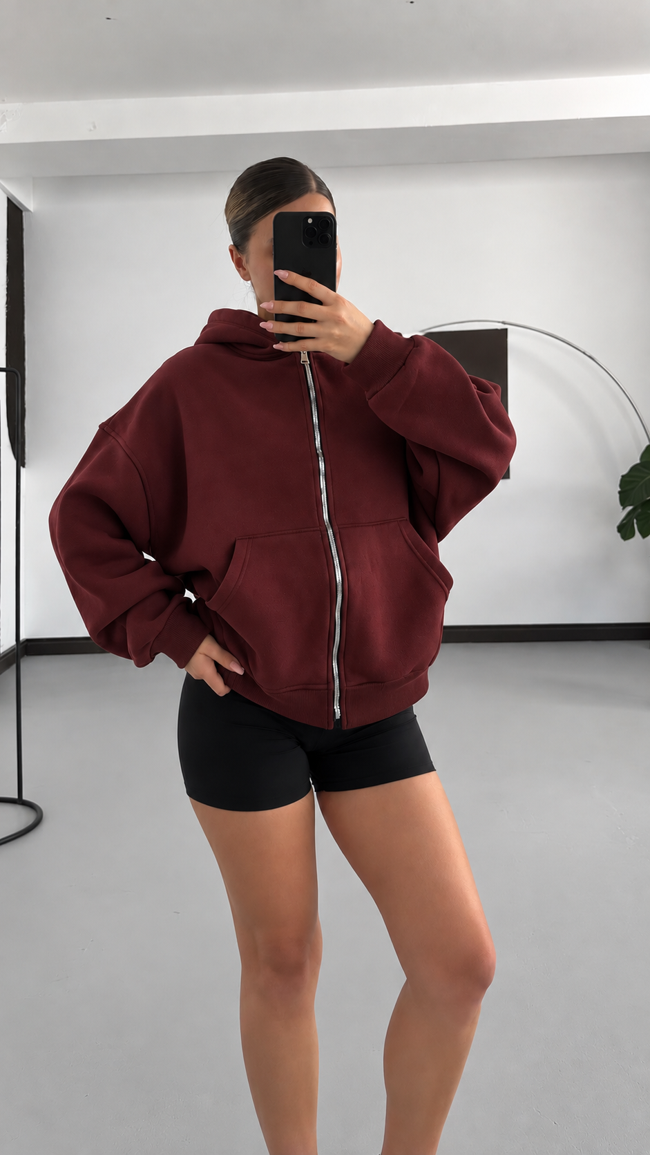 Hoodie Zip Oversize 100% Coton