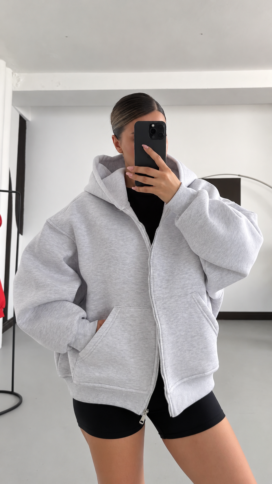 Hoodie Zip Oversize 100% Coton