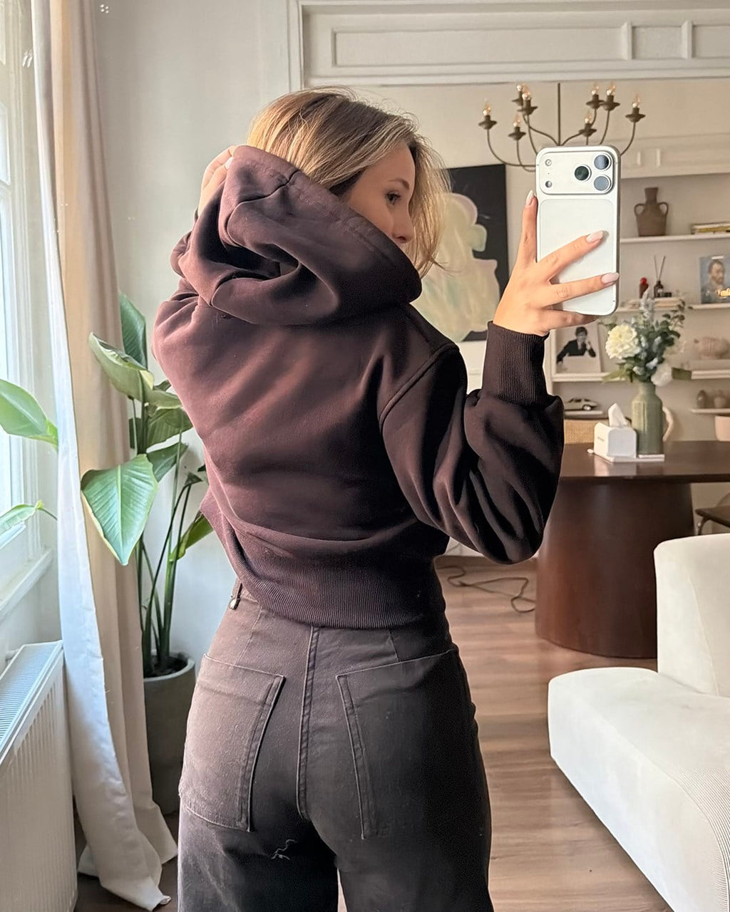 Cropped ZIP UP Hoodie 100% Coton